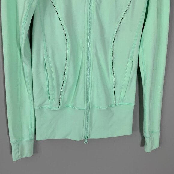 Lululemon‎ Asana Jacket Fresh Teal / Mini Hyper Stripe Fresh Teal - Picture 5 of 12